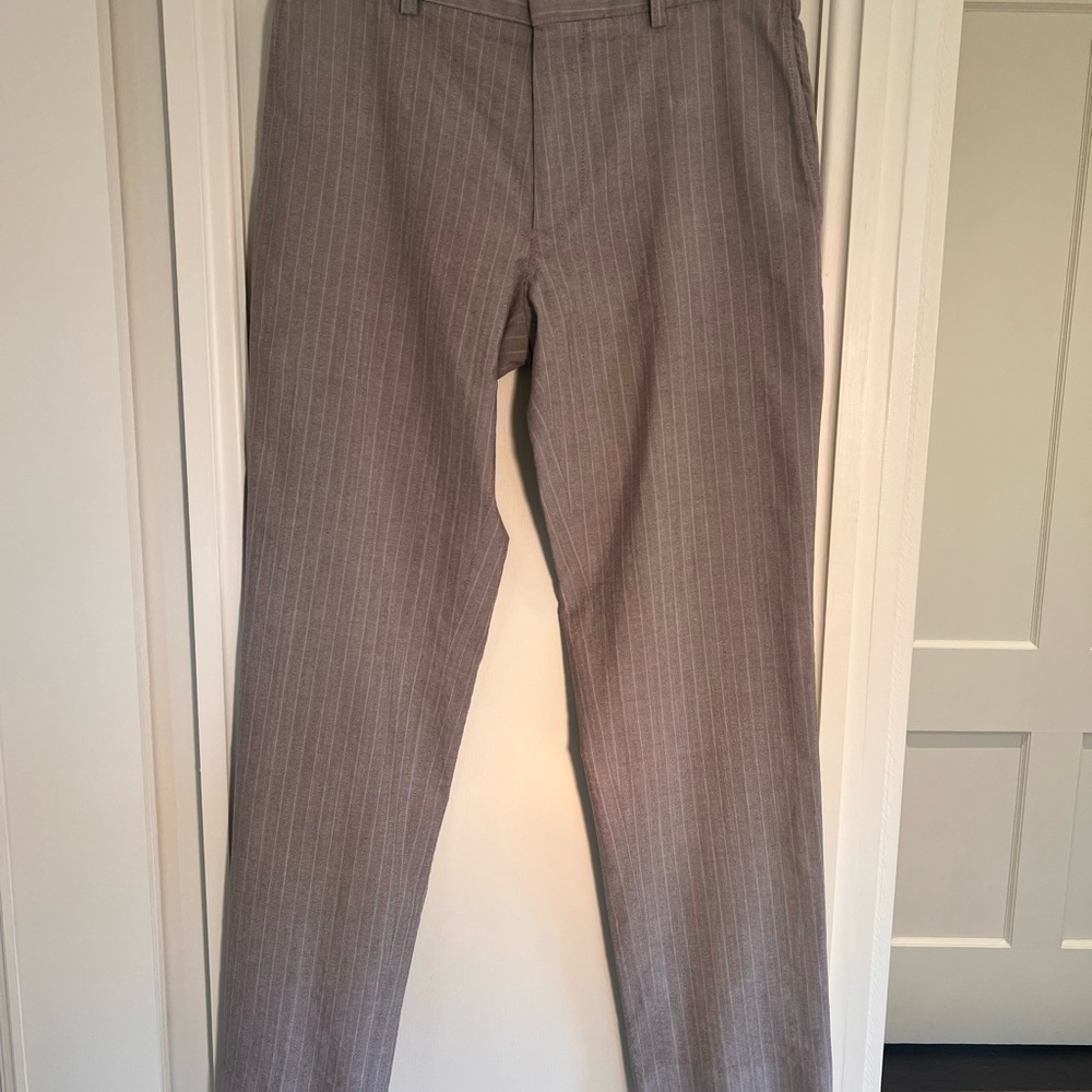 Hugo Boss Men's Light Gray Pinstripe Trousers
